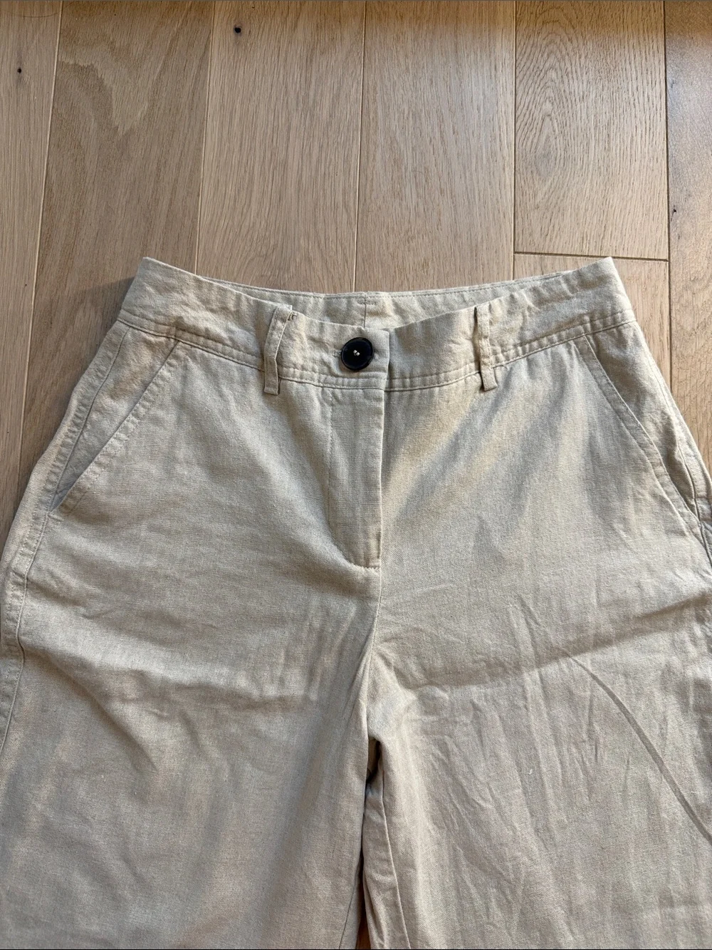Zara Mid-Rise Linen Blend Lightweight Pants Euro Summer Coastal Grandma